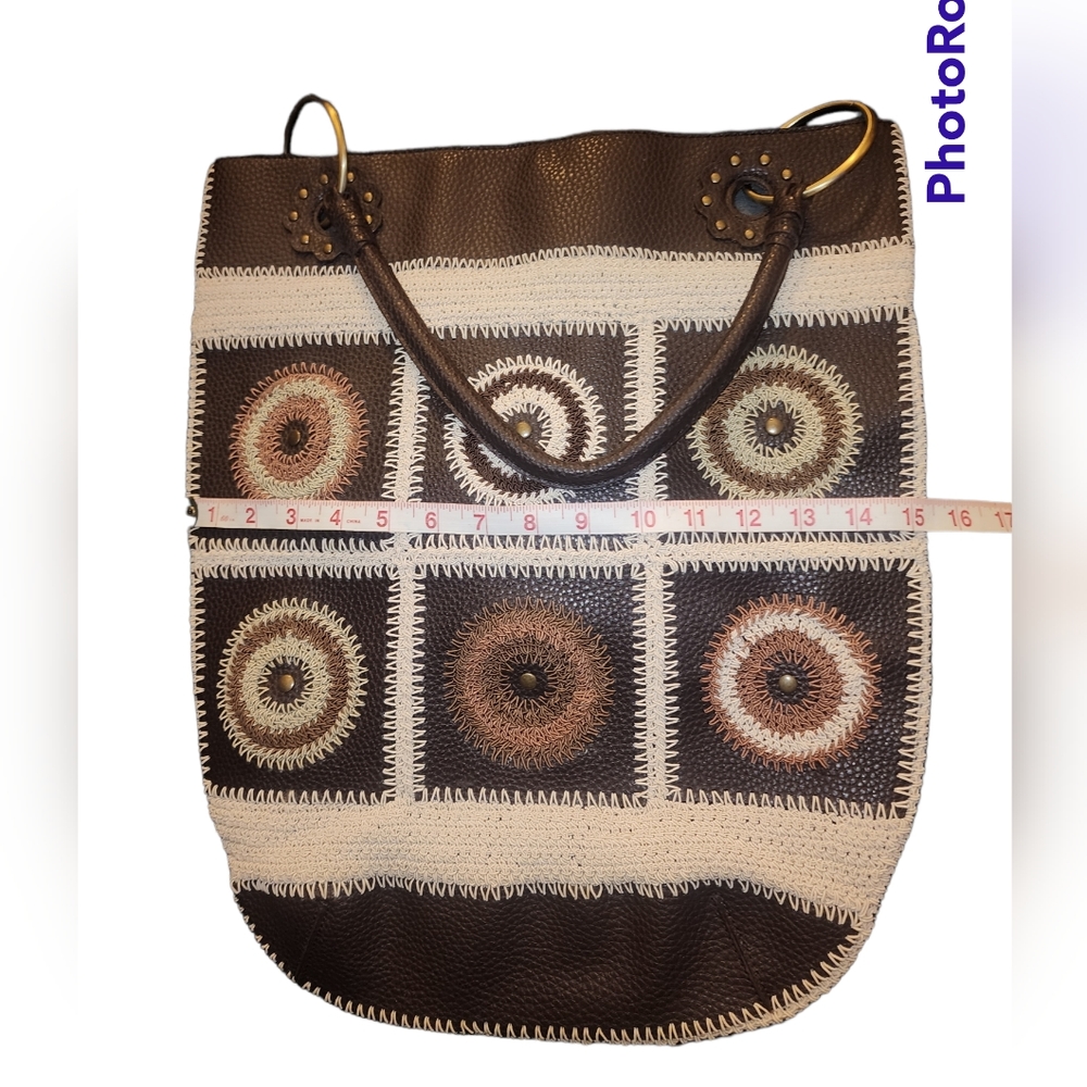 Boho shoulder bag with stitch front